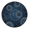 Vintage Sun And Moon Pattern Print Round Floor Mat