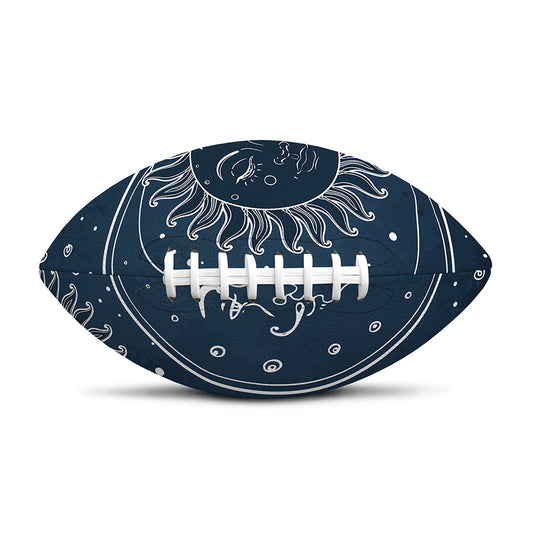 Vintage Sun And Moon Pattern Print Rugby Ball