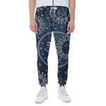 Vintage Sun And Moon Pattern Print Scuba Joggers