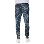 Vintage Sun And Moon Pattern Print Scuba Joggers