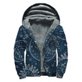Vintage Sun And Moon Pattern Print Sherpa Lined Zip Up Hoodie