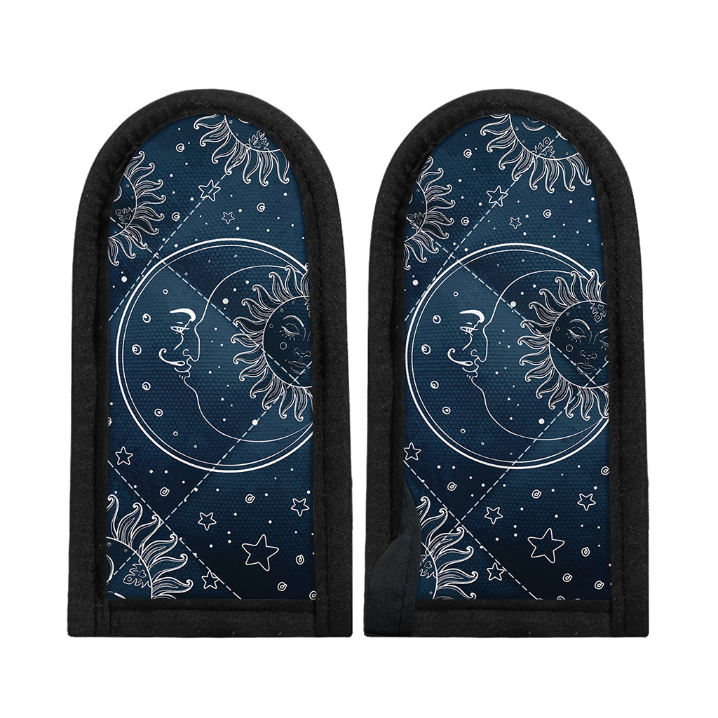 Vintage Sun And Moon Pattern Print Skillet Handle Cover