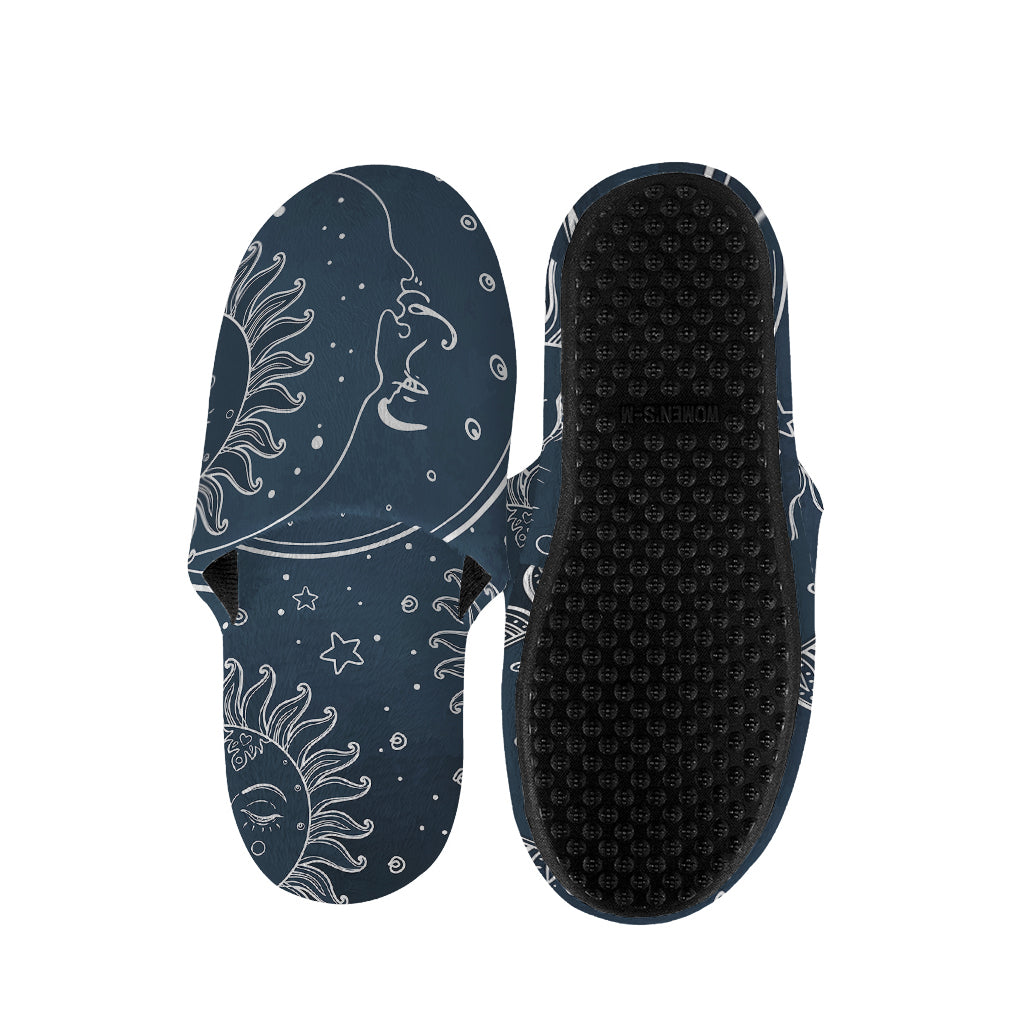 Vintage Sun And Moon Pattern Print Slippers
