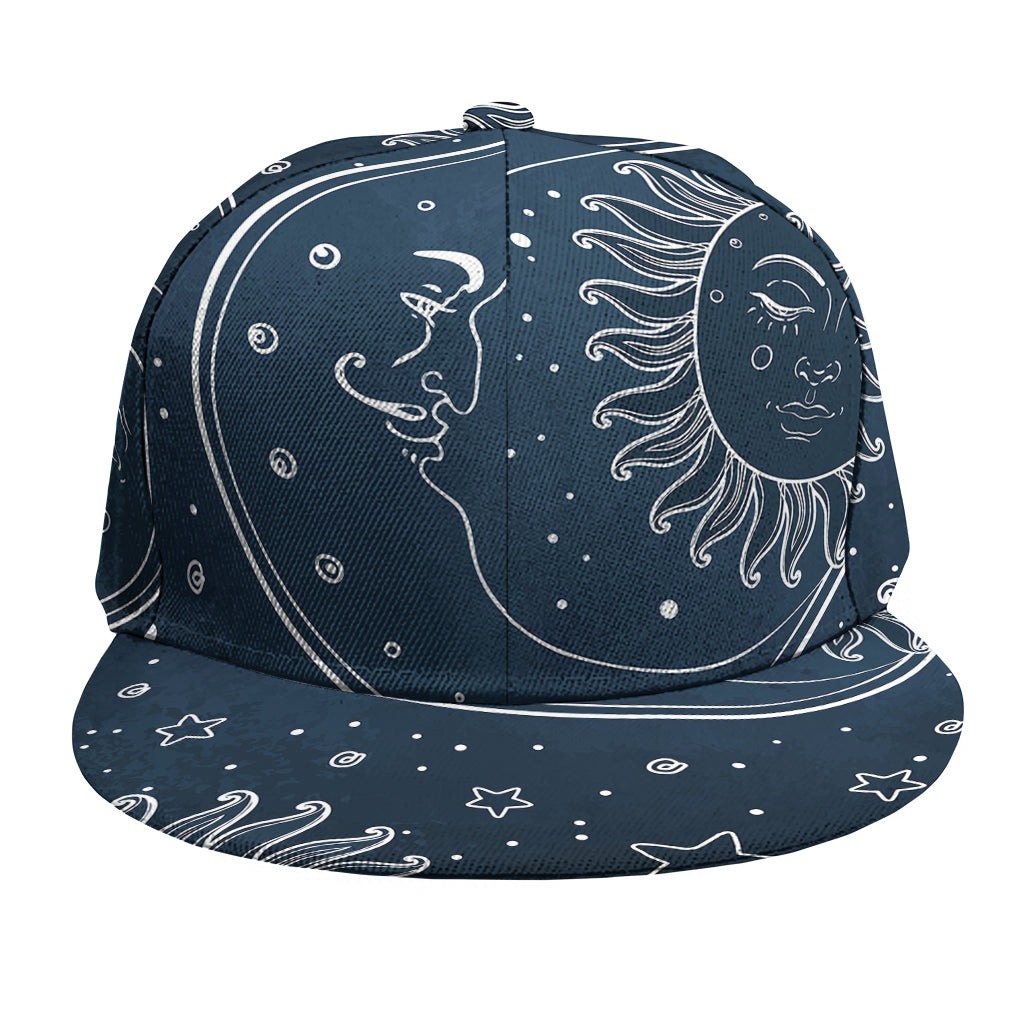 Vintage Sun And Moon Pattern Print Snapback Cap