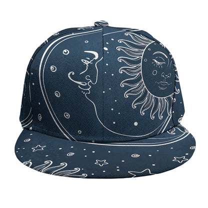 Vintage Sun And Moon Pattern Print Snapback Cap