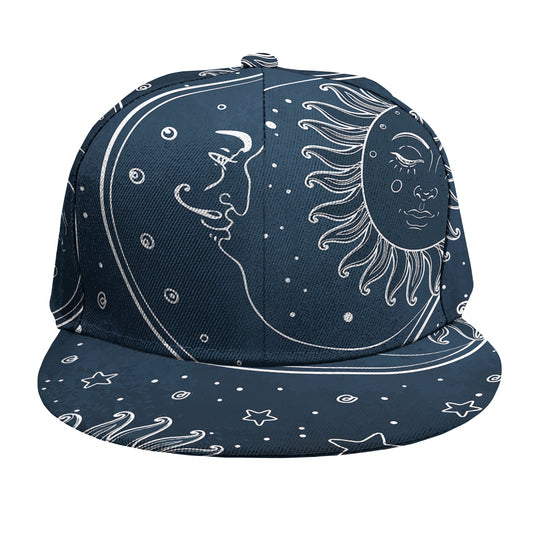 Vintage Sun And Moon Pattern Print Snapback Cap