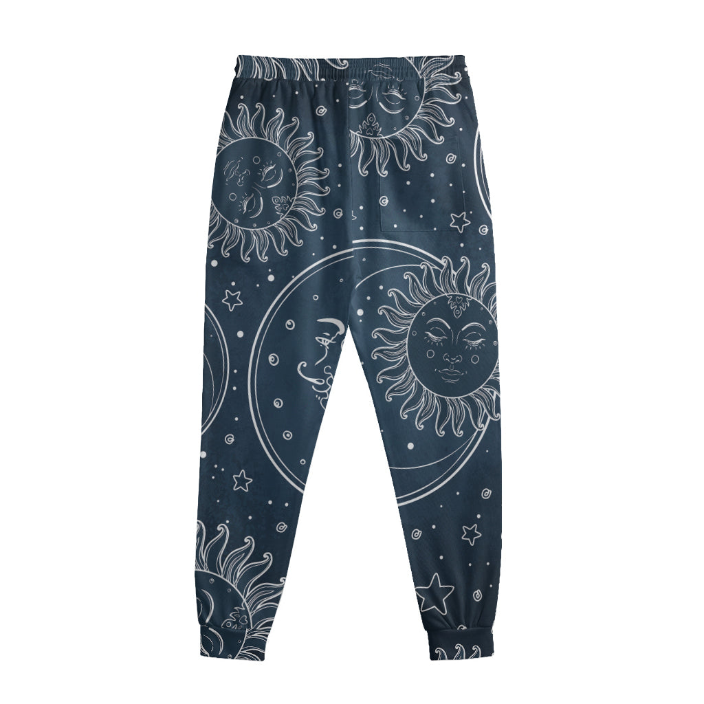 Vintage Sun And Moon Pattern Print Sweatpants