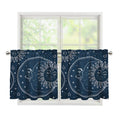 Vintage Sun And Moon Pattern Print Tier Curtains