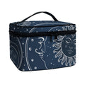 Vintage Sun And Moon Pattern Print Travel Makeup Bag