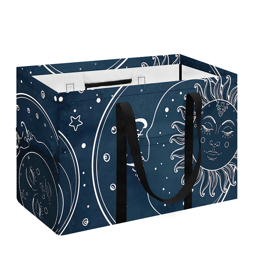 Vintage Sun And Moon Pattern Print Utility Tote Bag