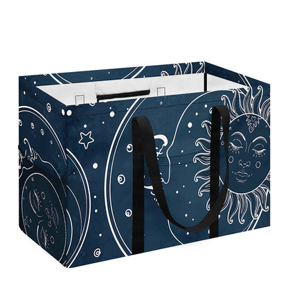 Vintage Sun And Moon Pattern Print Utility Tote Bag