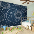 Vintage Sun And Moon Pattern Print Wall Sticker