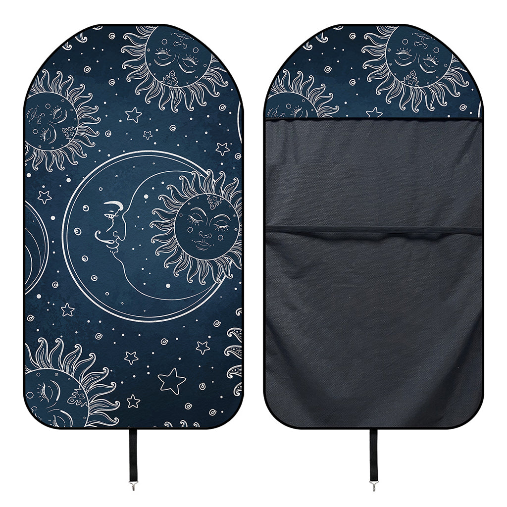 Vintage Sun And Moon Pattern Print Waterproof Car Seat Cover