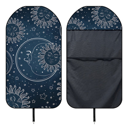 Vintage Sun And Moon Pattern Print Waterproof Car Seat Cover