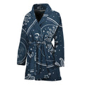 Vintage Sun And Moon Pattern Print Women's Bathrobe