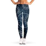 Vintage Sun And Moon Pattern Print Women's Leggings