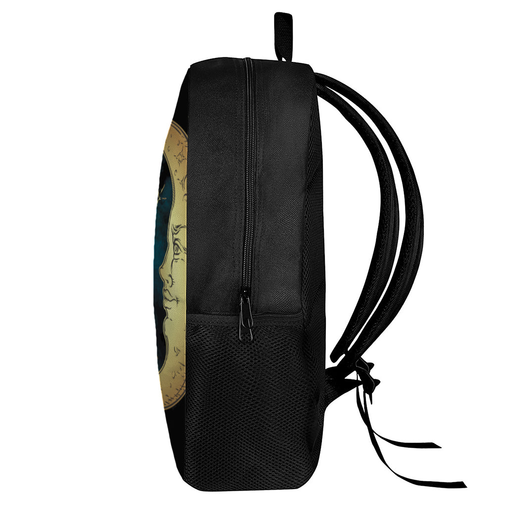Vintage Sun And Moon Print 17 Inch Backpack