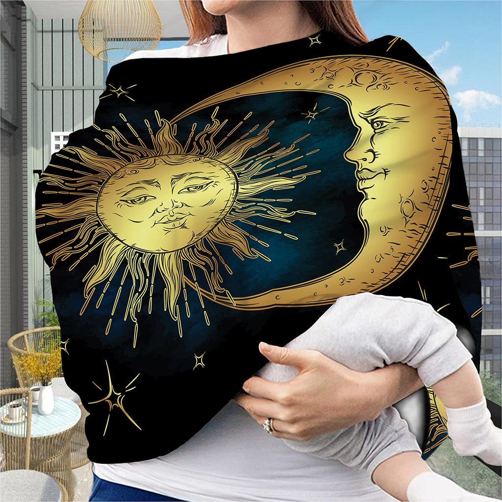 Vintage Sun And Moon Print Baby Seat Cover