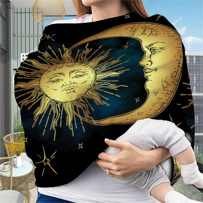 Vintage Sun And Moon Print Baby Seat Cover