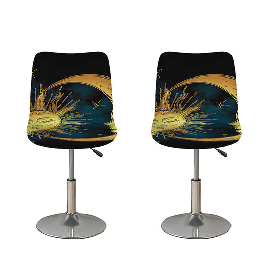 Vintage Sun And Moon Print Bar Stool Covers
