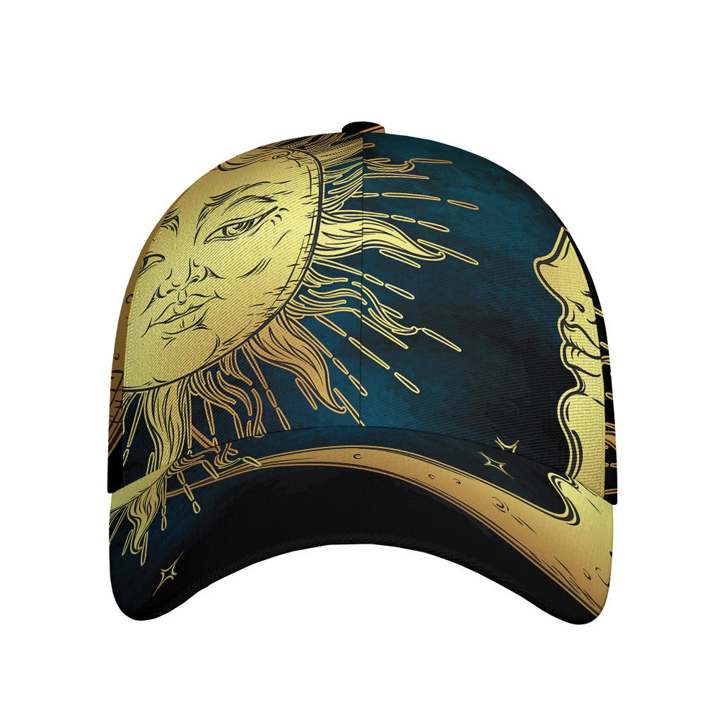 Vintage Sun And Moon Print Baseball Cap