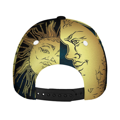 Vintage Sun And Moon Print Baseball Cap