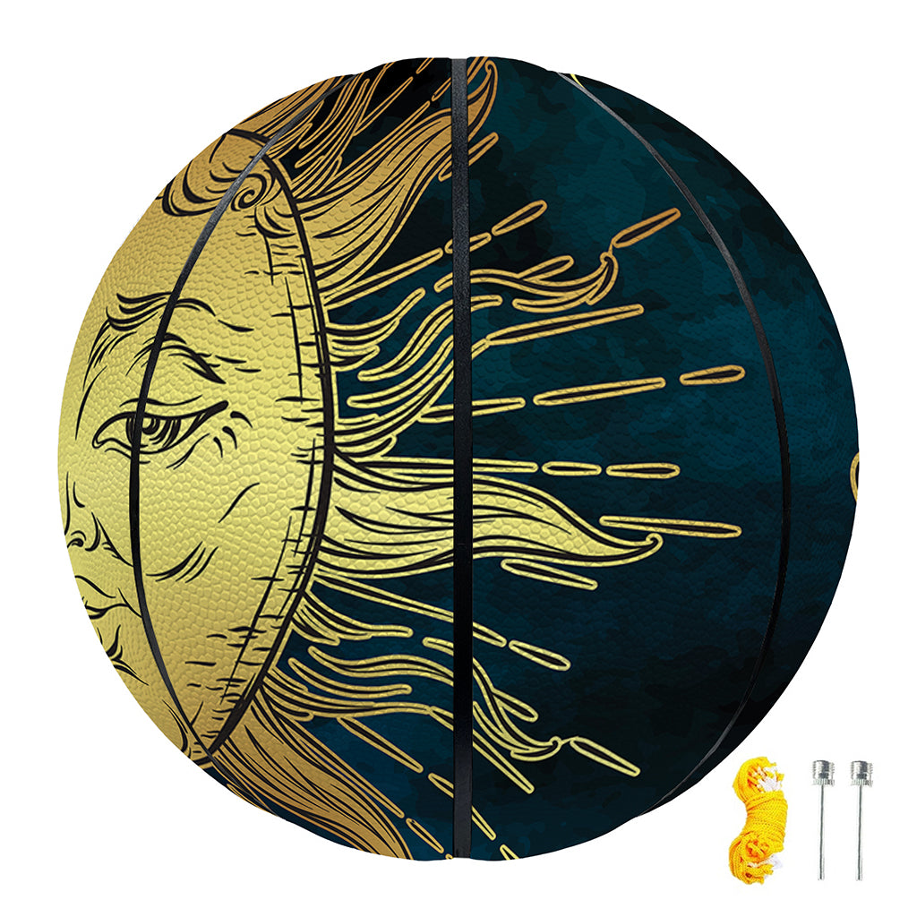 Vintage Sun And Moon Print Basketball