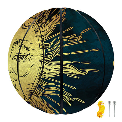 Vintage Sun And Moon Print Basketball