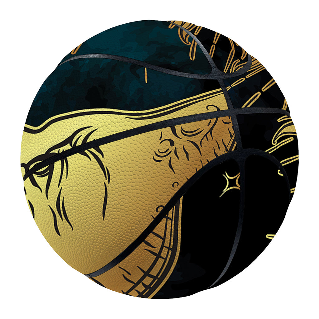 Vintage Sun And Moon Print Basketball