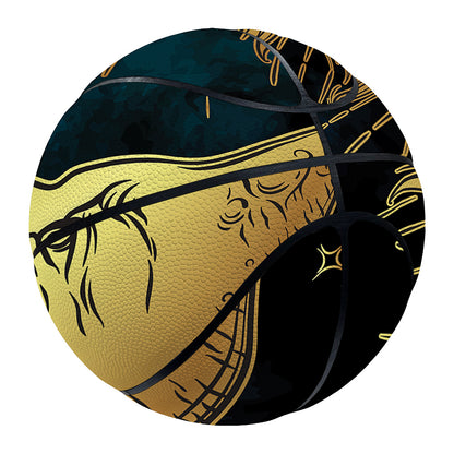 Vintage Sun And Moon Print Basketball