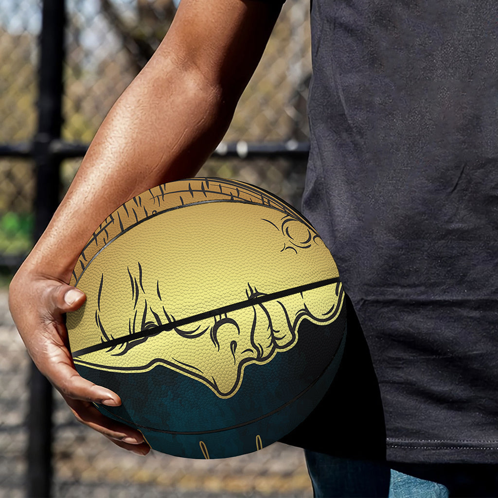 Vintage Sun And Moon Print Basketball