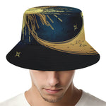 Vintage Sun And Moon Print Bucket Hat