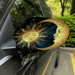 Vintage Sun And Moon Print Car Side Mirror Covers