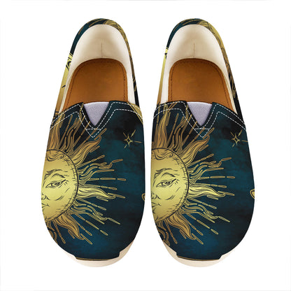 Vintage Sun And Moon Print Casual Shoes