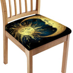Vintage Sun And Moon Print Chair Cushion Cover