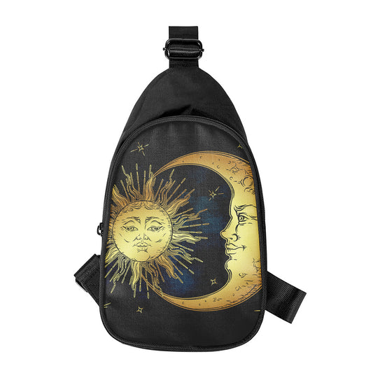 Vintage Sun And Moon Print Chest Bag