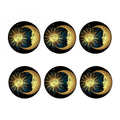 Vintage Sun And Moon Print Coaster Set