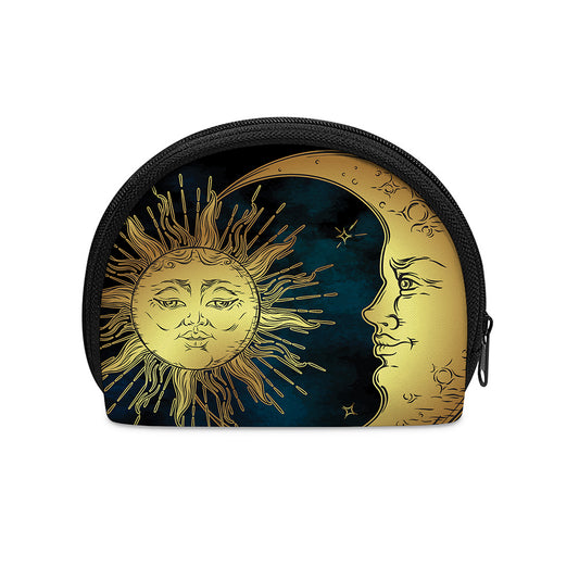 Vintage Sun And Moon Print Coin Purse