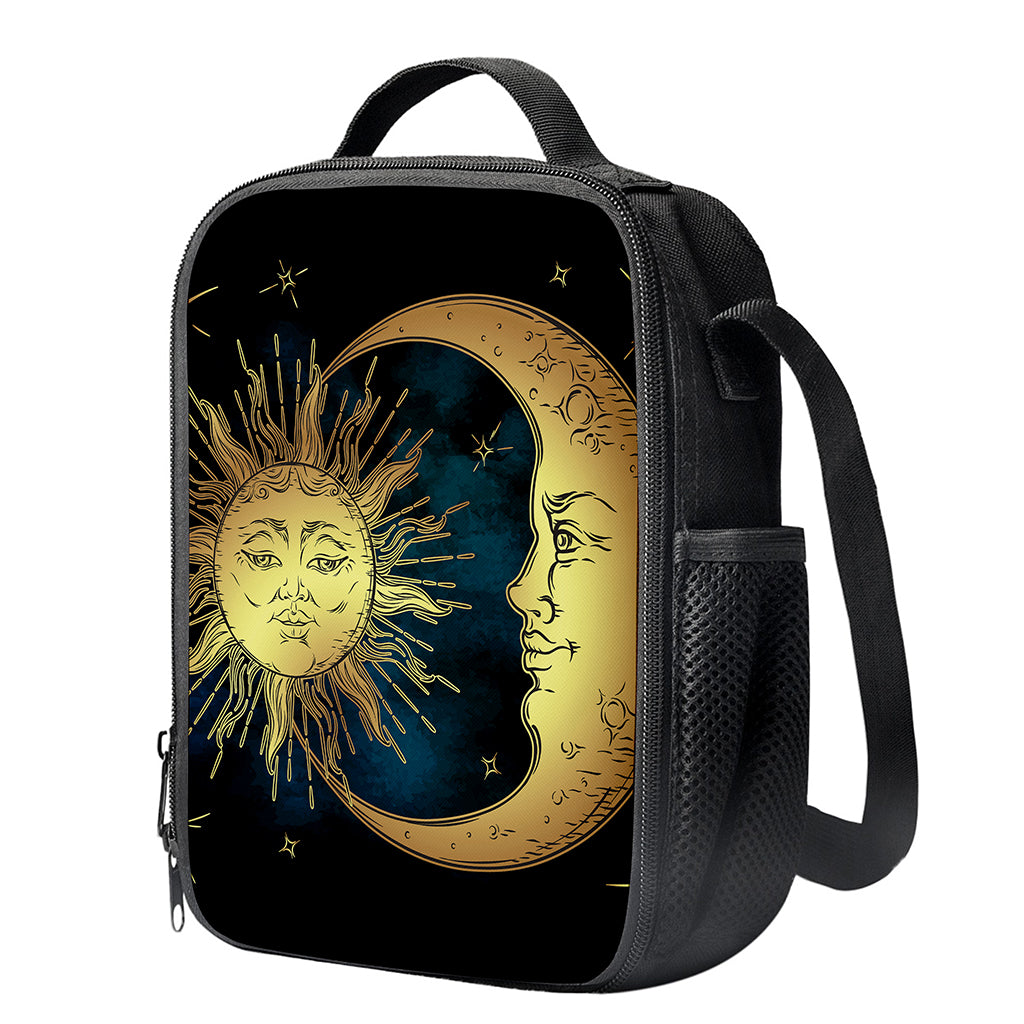 Vintage Sun And Moon Print Crossbody Lunch Bag