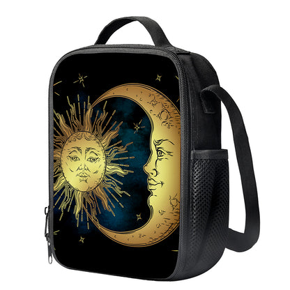 Vintage Sun And Moon Print Crossbody Lunch Bag