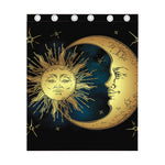 Vintage Sun And Moon Print Curtain
