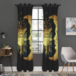 Vintage Sun And Moon Print Curtain