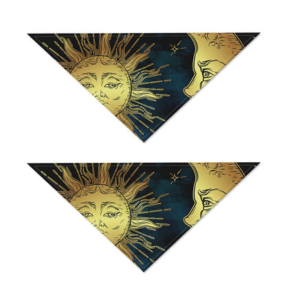 Vintage Sun And Moon Print Dog Bandana