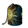 Vintage Sun And Moon Print Drawstring Makeup Bag