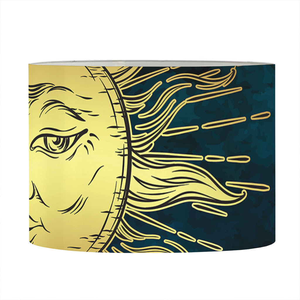 Vintage Sun And Moon Print Drum Lamp Shade