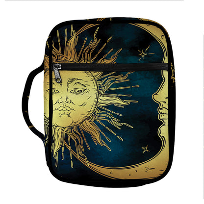 Vintage Sun And Moon Print Front Pocket Bible Bag