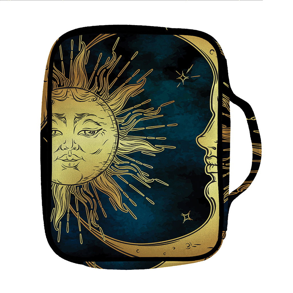 Vintage Sun And Moon Print Front Pocket Bible Bag