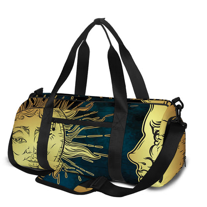 Vintage Sun And Moon Print Gym Bag