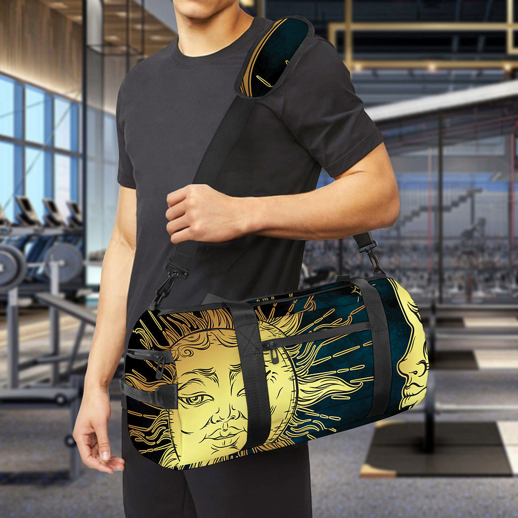 Vintage Sun And Moon Print Gym Bag