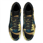 Vintage Sun And Moon Print High Top Leather Sneakers